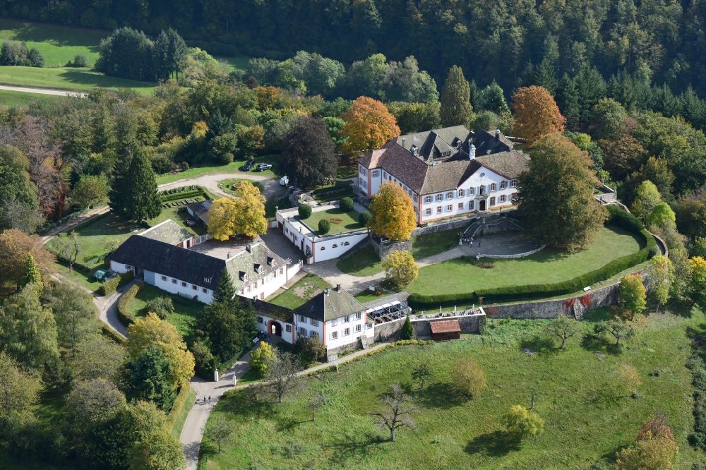 Aerial image Kandern - Castle of Buergeln in the Black Forest in Schliengen in the state Baden-Wurttemberg, Germany