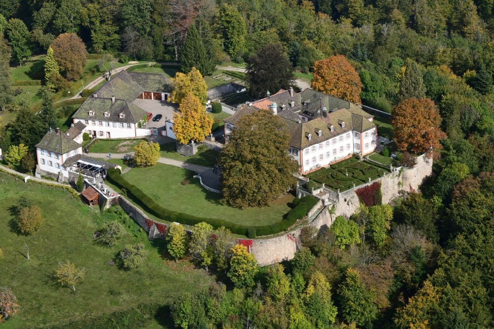 Aerial photograph Kandern - Castle of Buergeln in the Black Forest in Schliengen in the state Baden-Wurttemberg, Germany