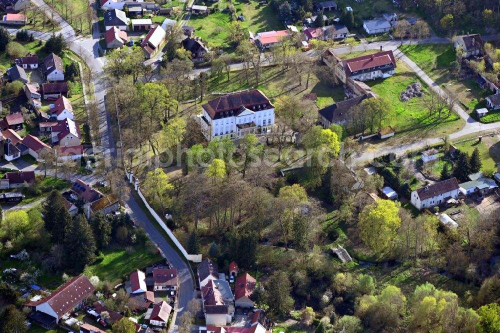 Aerial image Halbe - Building complex in the park of Briesen palace in Halbe in the state Brandenburg, Germany