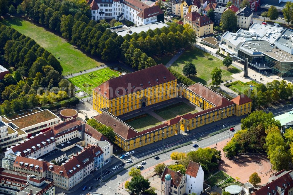 Osnabrück from above - Castle and Campus building of the university Osnabrueck in Osnabrueck in the state Lower Saxony, Germany