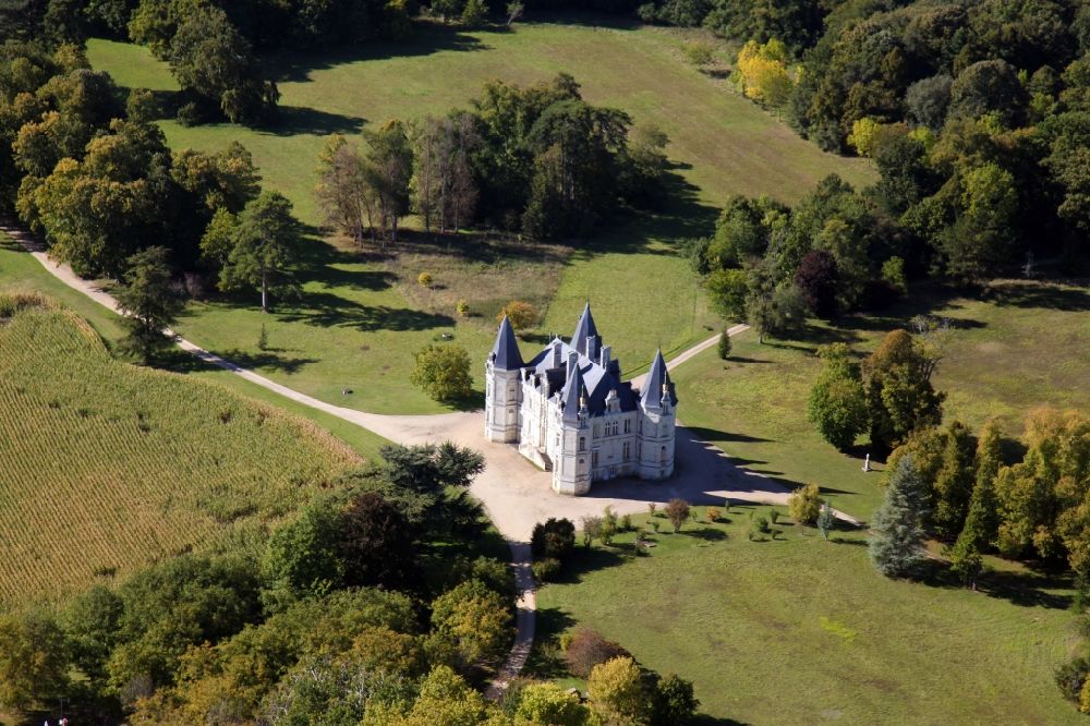 Aerial image Chaumont d' Anjou - Chateau Rouvoltz in Chaumont d' Anjou in Pays de la Loire, France