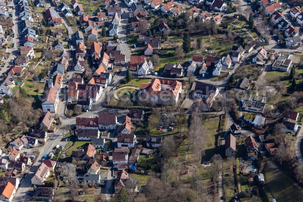 Aerial photograph Dätzingen - Building complex in the park of the castle Daetzingen in Daetzingen in the state Baden-Wuerttemberg, Germany