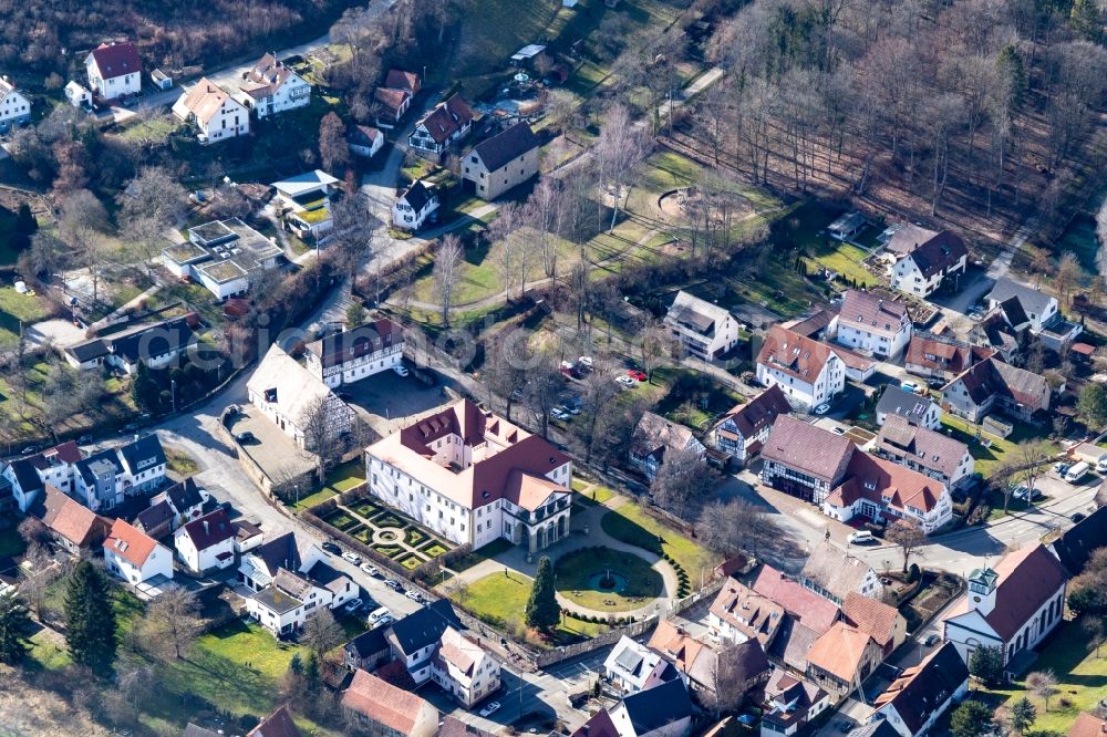 Dätzingen from above - Building complex in the park of the castle Daetzingen in Daetzingen in the state Baden-Wuerttemberg, Germany