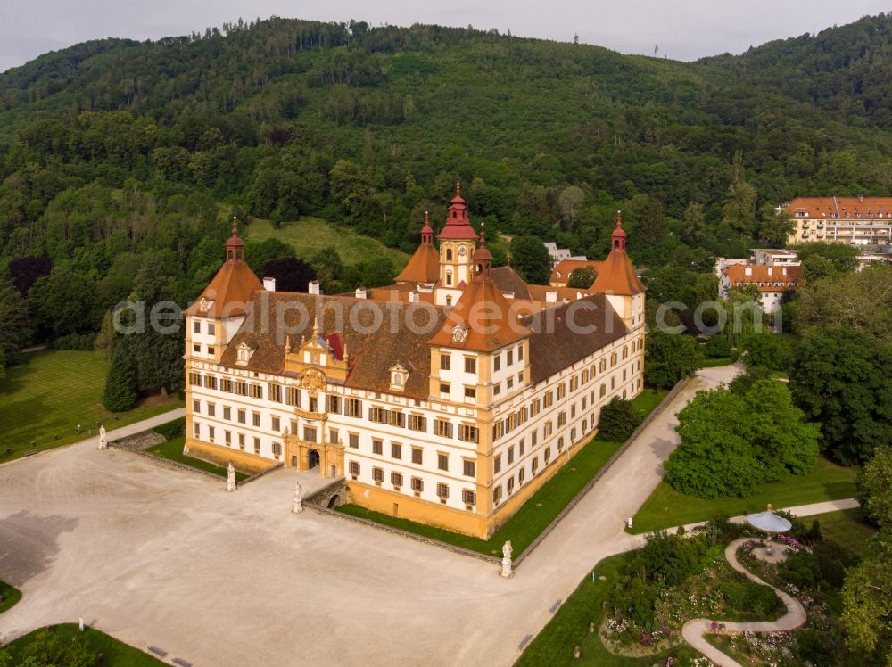 Graz from the bird's eye view: Building complex in the park of the castle Eggenberg in Graz in Steiermark, Austria