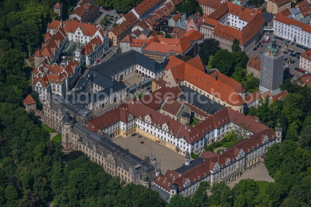 Regensburg from above - Building complex of the former monastery St. Emmeram in Regensburg in the state Bavaria, Germany
