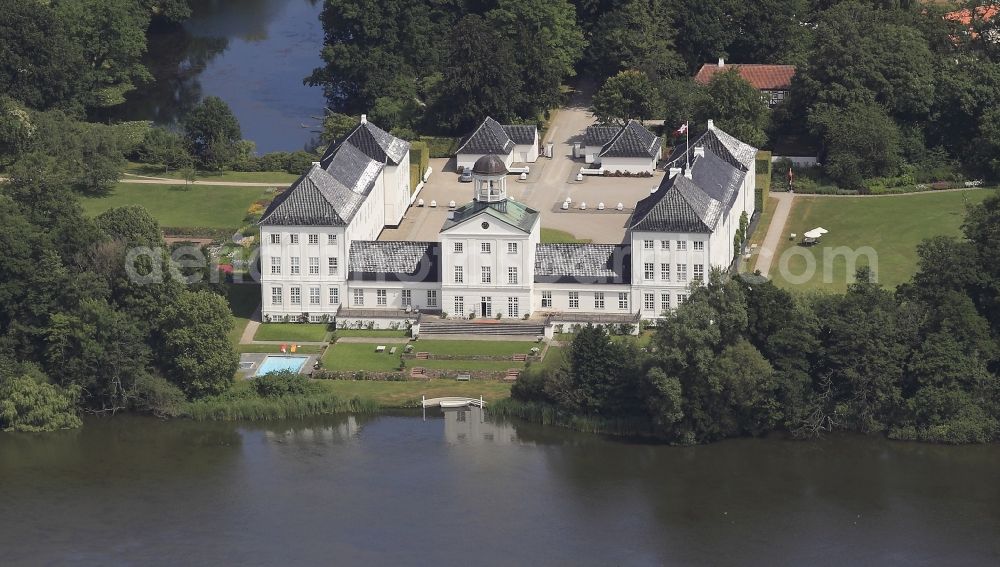 Aerial image Gråsten - Graasten Castle in Denmark. Castle Gravenstein is the summer residence of the Danish royal family