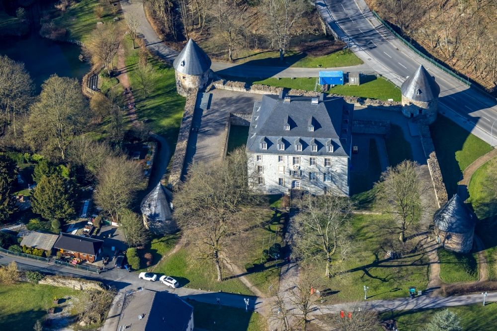 Velbert from above - View of the castle Hardenberg in the district of Neviges in Velbert in the state of North Rhine-Westphalia