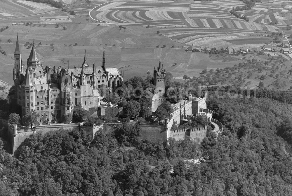 Aerial image Bisingen - Castle of Schloss Hohenzollern in Bisingen in the state Baden-Wuerttemberg, Germany