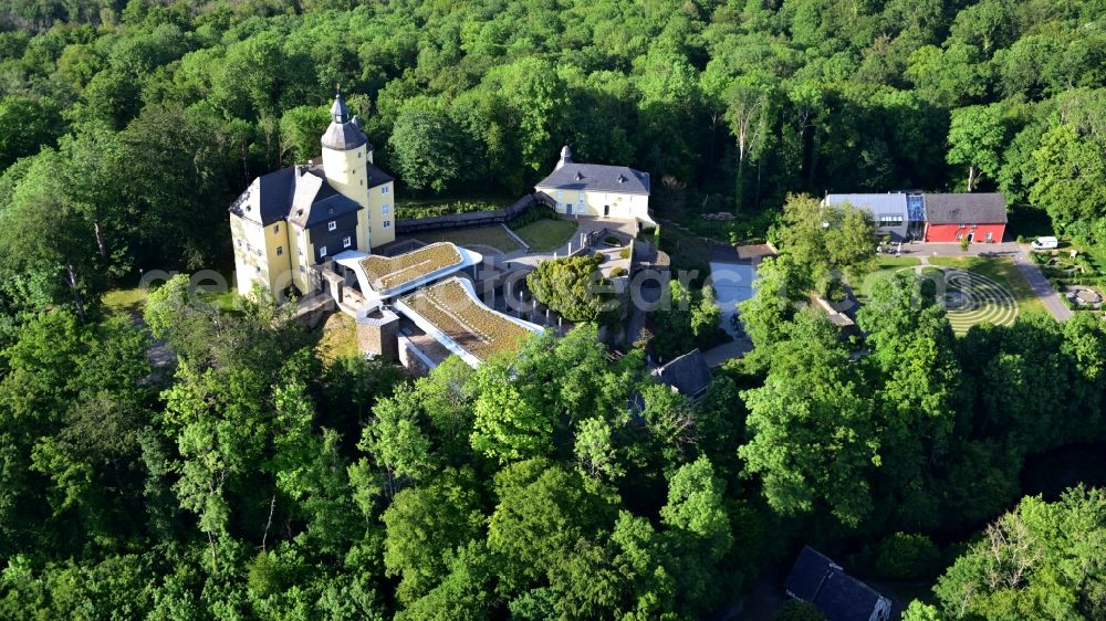 Nümbrecht from above - Homburg Castle in Nuembrecht in the state North Rhine-Westphalia, Germany