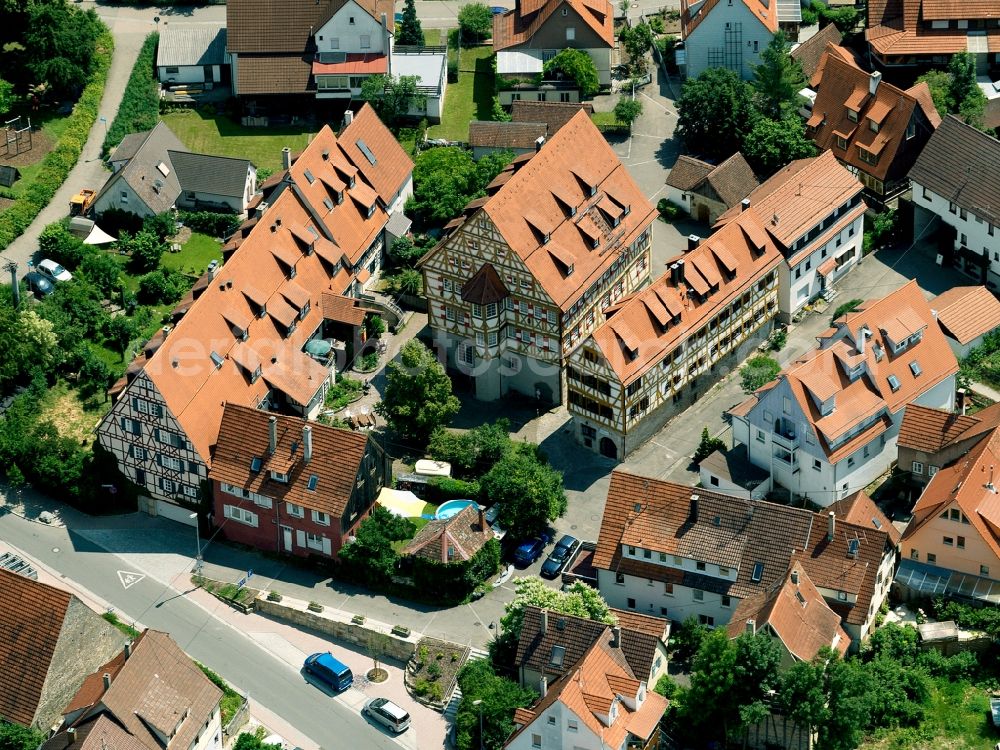 Aerial image Kirchentellinsfurt - Castle Kirchentellinsfurt in the state of Baden-Württemberg