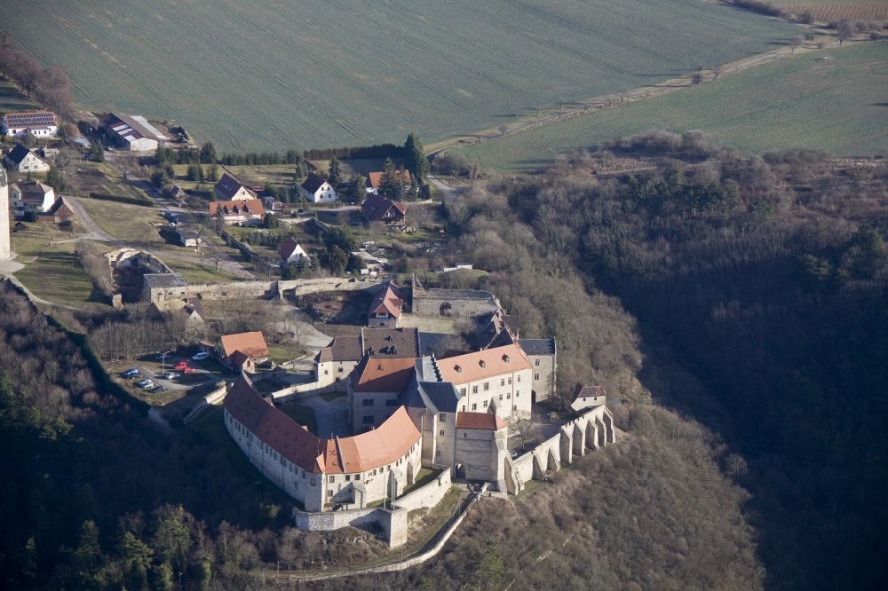 Freyburg Unstrut from the bird's eye view: Neuenburg castle and the keep Dicker Wilhelm Unstrut at Freyburg in Saxony-Anhalt