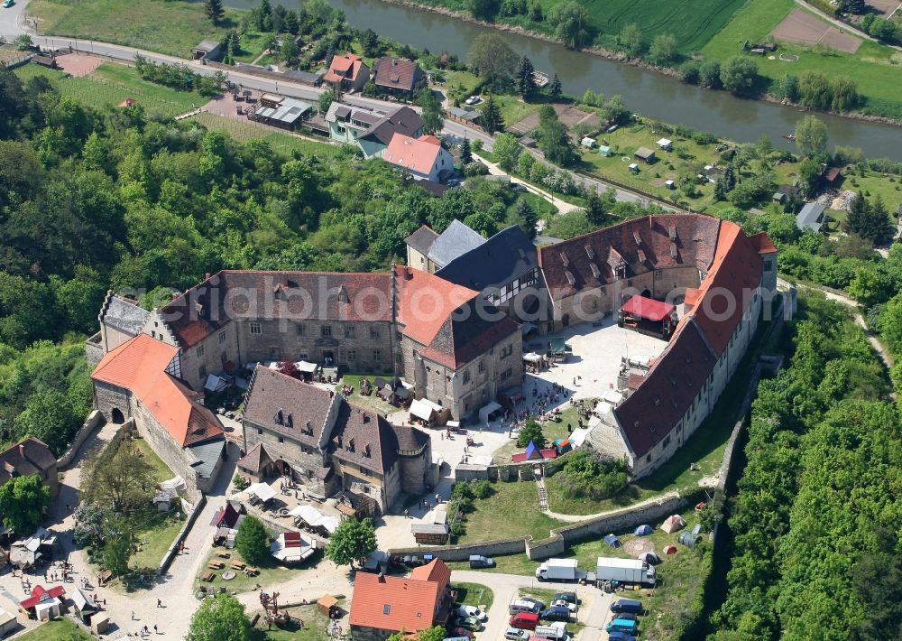 Aerial photograph Freyburg (Unstrut) - Neuenburg castle and the keep Dicker Wilhelm Unstrut at Freyburg in Saxony-Anhalt