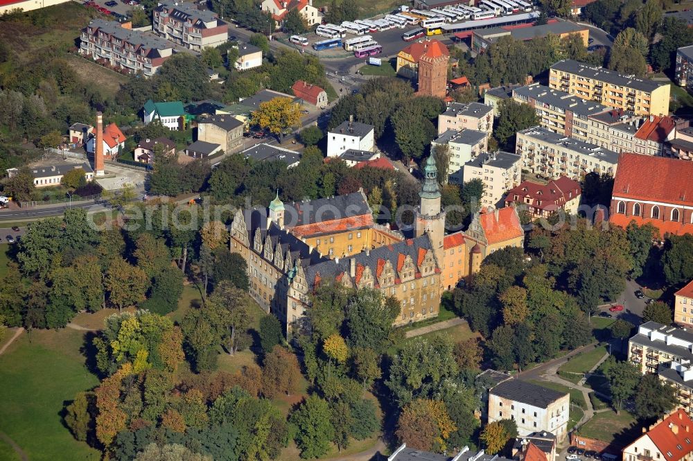 Olesnica from the bird's eye view: View on the castle Oels, which is considered the most beautiful and most important secular construction of the Renaissance in all of Silesia