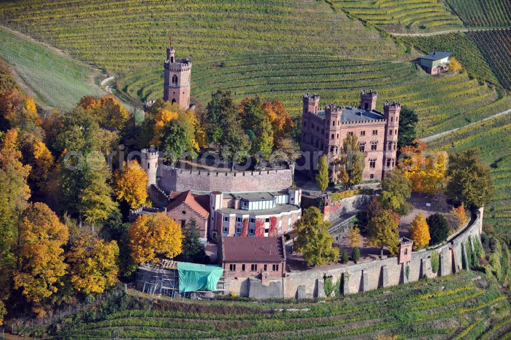 Ortenberg from above - Das Schloß Ortenberg ist das Wahrzeichen der Ortenau. Es liegt auf einem Weinberg. The castle Ortenberg is the emblem of the region Ortenau. It is located in a vineyard.
