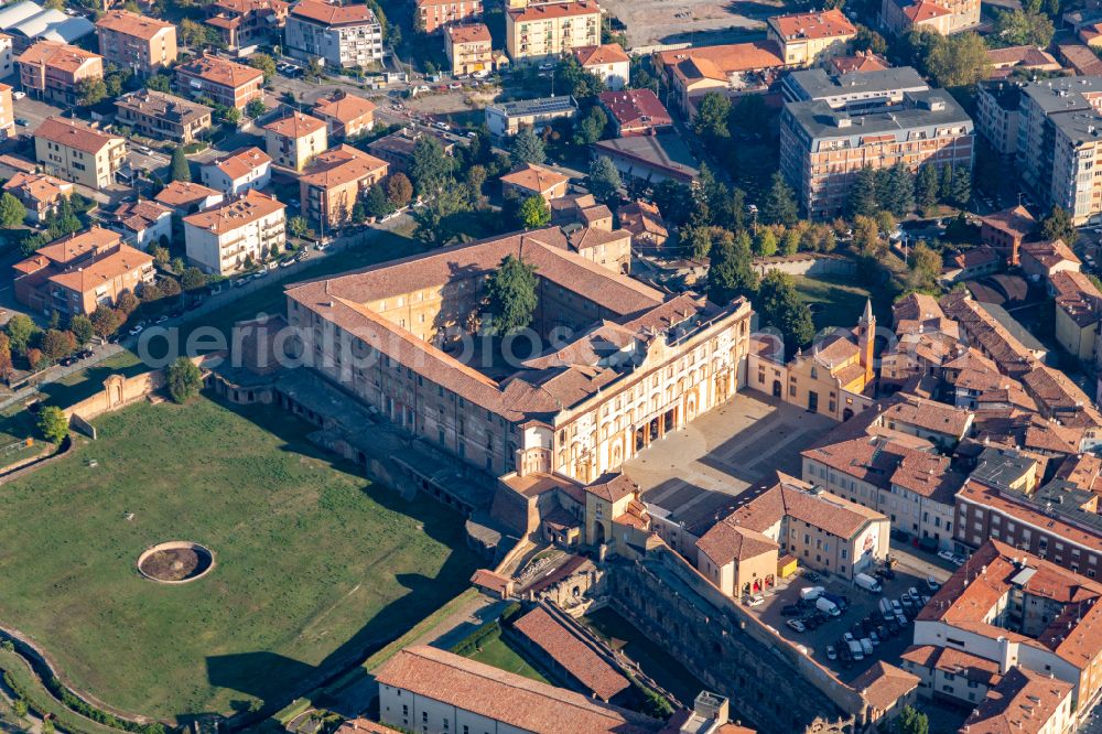 Sassuolo from above - Building complex in the park Giardini Ducali of the castle Parco Ducale and Palazzo Ducale in Sassuolo in Emilia-Romagna, Italy