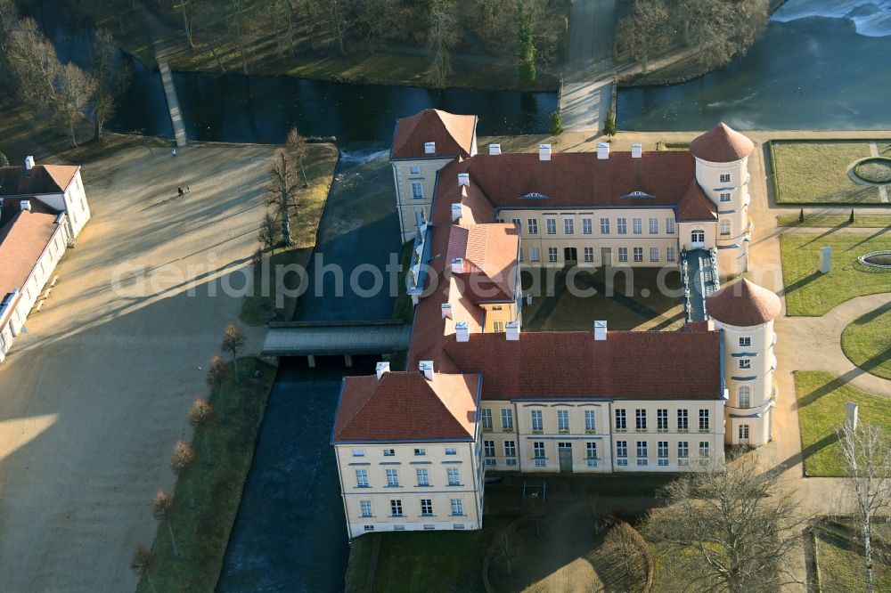 Aerial image Rheinsberg - Rheinsberg Castle in Rheinsberg on the banks of the Grienericksee in the state Brandenburg, Germany