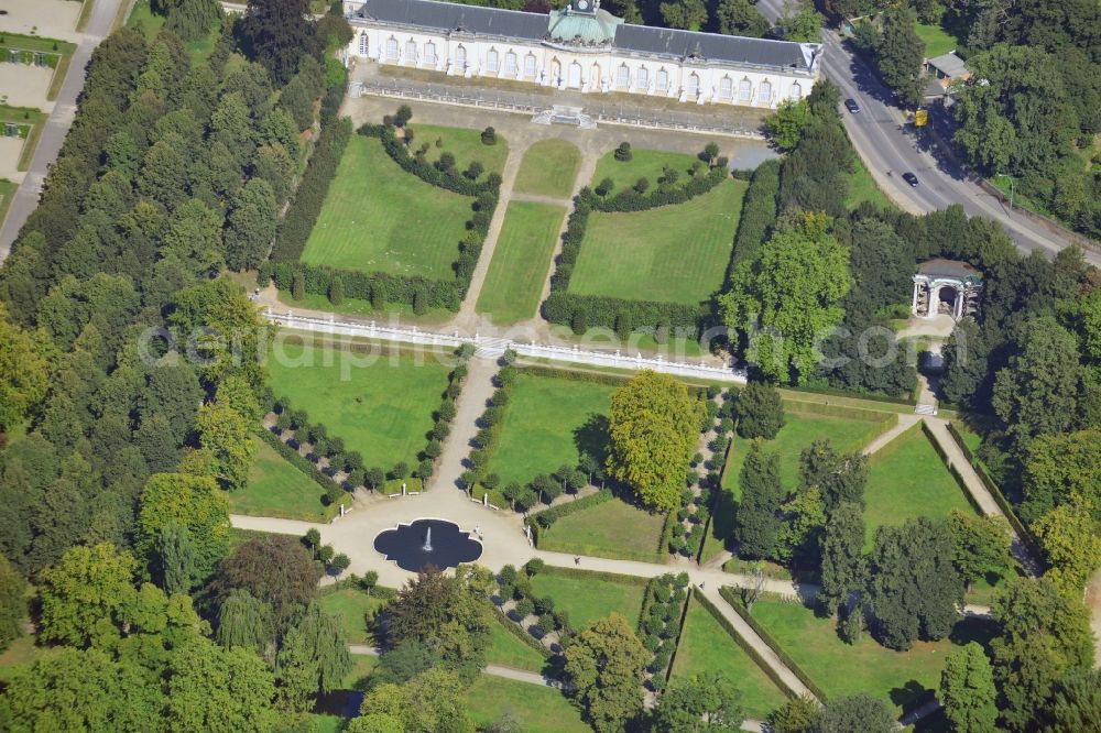 Potsdam from the bird's eye view: Castle Sanssouci in Potsdam in Brandenburg