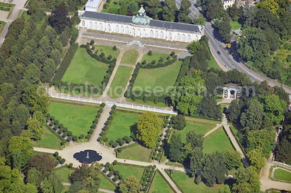 Aerial image Potsdam - Castle Sanssouci in Potsdam in Brandenburg