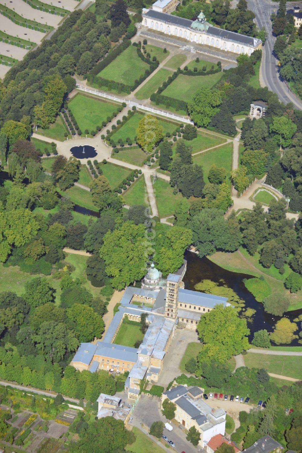 Aerial photograph Potsdam - Castle Sanssouci in Potsdam in Brandenburg