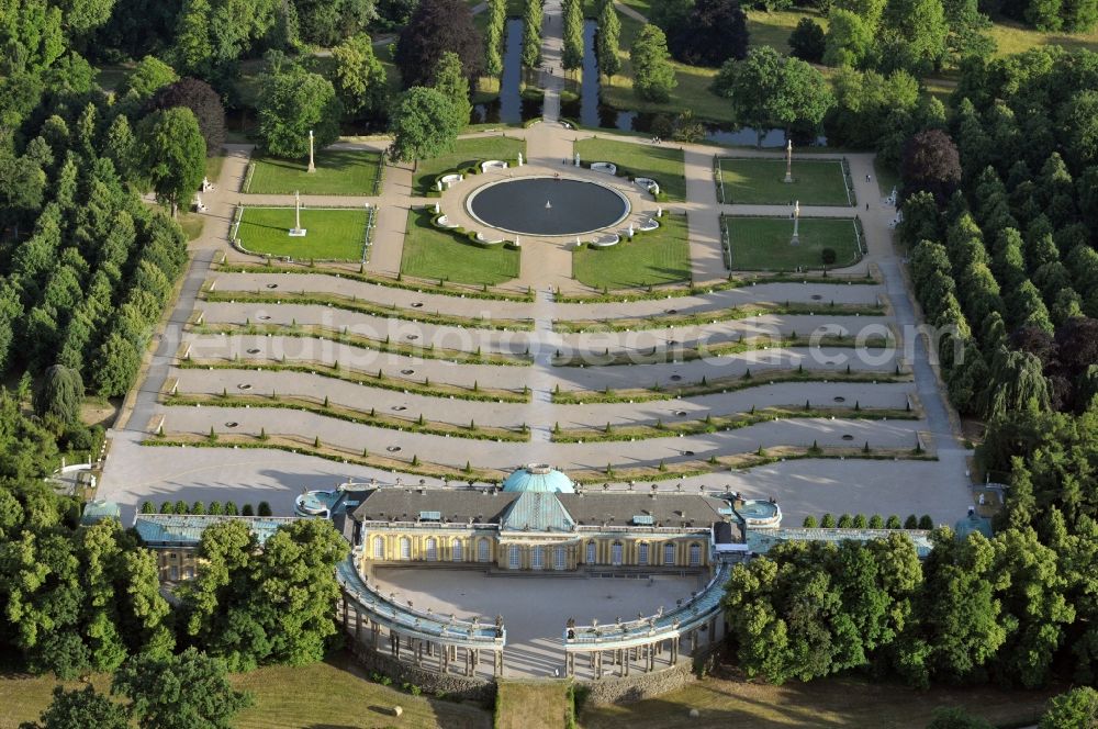 Potsdam from the bird's eye view: Castle Sanssouci in Potsdam in Brandenburg