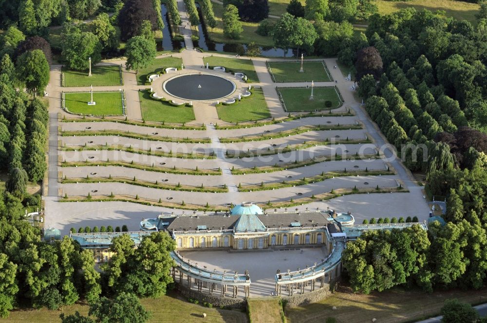 Aerial image Potsdam - Castle Sanssouci in Potsdam in Brandenburg