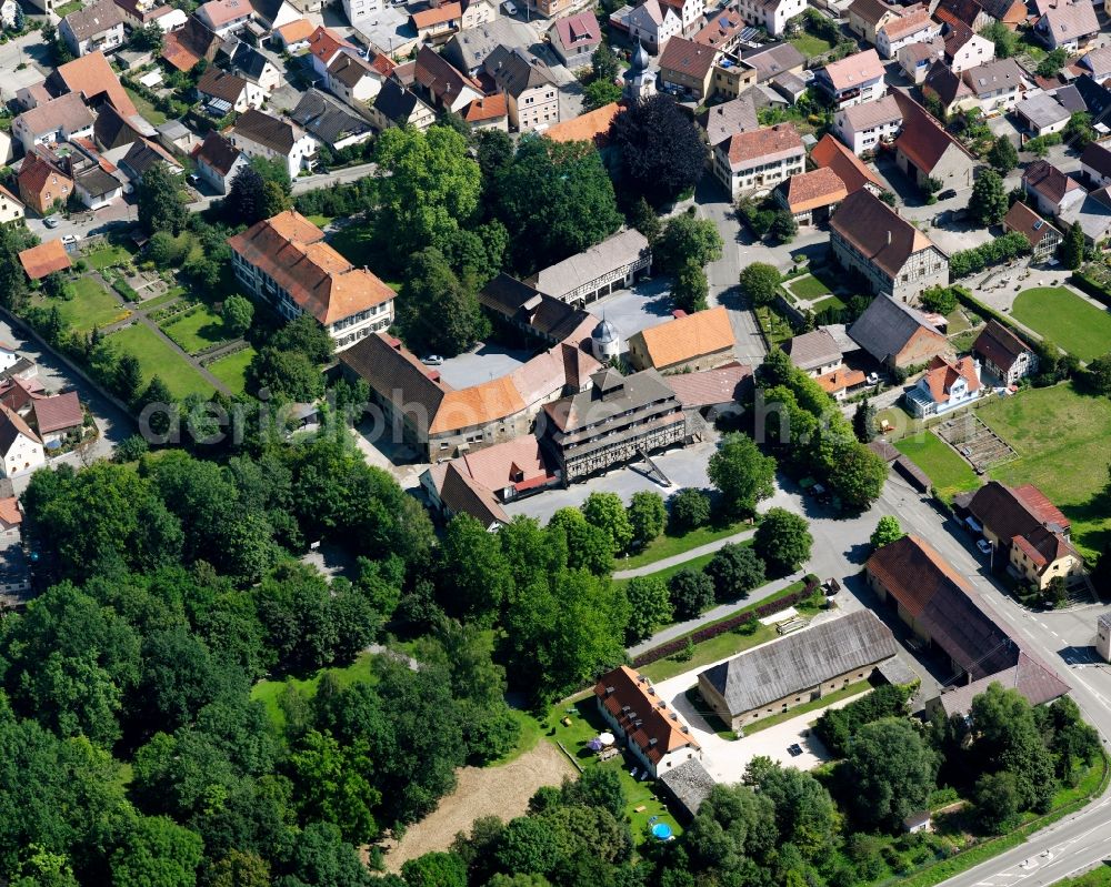 Bonfeld from above - Building complex in the park of the castle Schloss Bonfeld in Bonfeld in the state Baden-Wuerttemberg, Germany