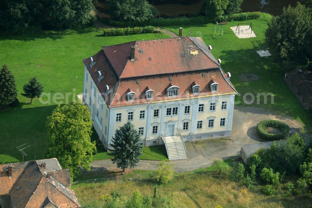 Steinach from above - Castle, park and pond in Steinach in the state of Saxony