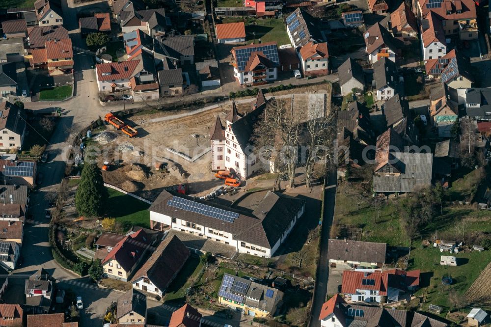 Schmieheim from the bird's eye view: Building complex in the park of the castle in Schmieheim in the state Baden-Wuerttemberg, Germany