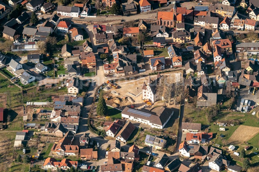Aerial image Schmieheim - Building complex in the park of the castle in Schmieheim in the state Baden-Wuerttemberg, Germany