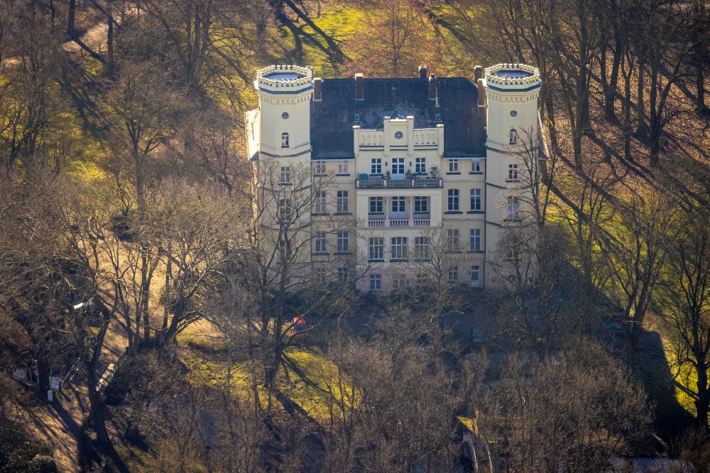 Aerial image Lünen - Building complex in the park of the castle Schwansbell on street Schwansbeller Weg in Luenen at Ruhrgebiet in the state North Rhine-Westphalia, Germany