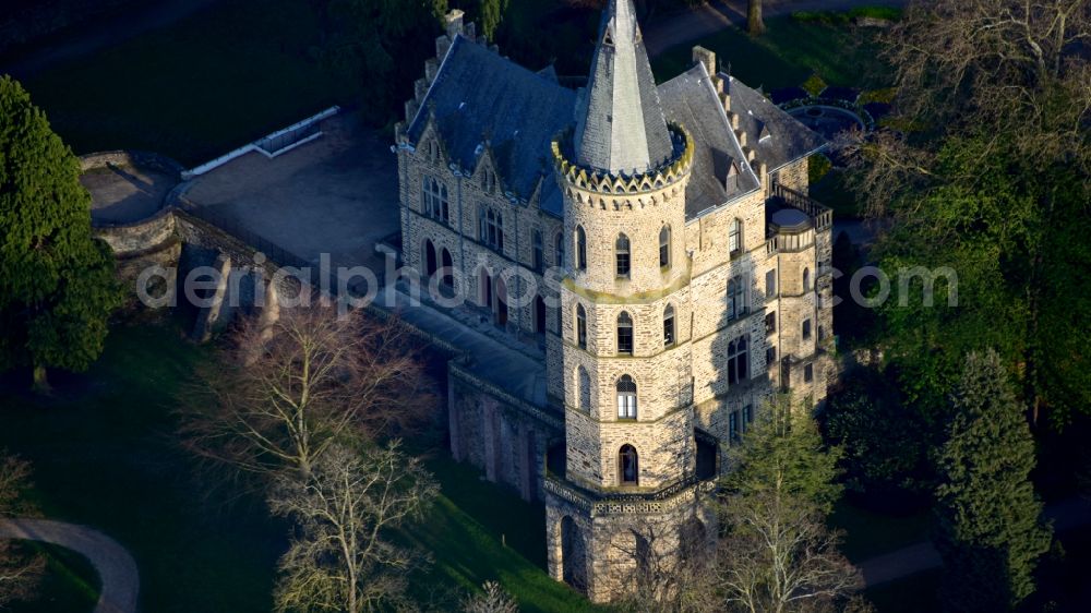 Sinzig from the bird's eye view: Sinzig Castle in Sinzig in the state Rhineland-Palatinate, Germany. It is used by the city of Sinzig for representation purposes and houses the local history museum and the city archive. The registry office's wedding room is located in the castle
