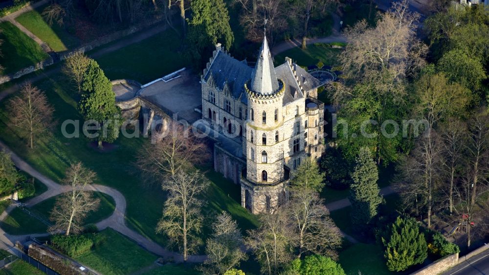 Aerial image Sinzig - Sinzig Castle in Sinzig in the state Rhineland-Palatinate, Germany. It is used by the city of Sinzig for representation purposes and houses the local history museum and the city archive. The registry office's wedding room is located in the castle