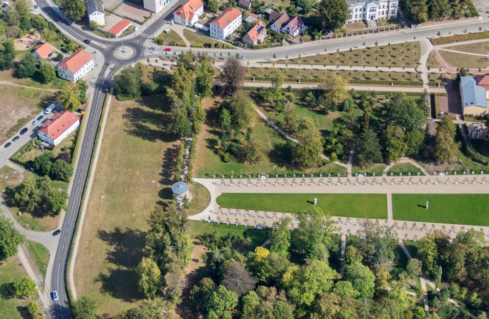 Aerial image Neustrelitz - Park of the castle in Neustrelitz in the state Mecklenburg - Western Pomerania, Germany