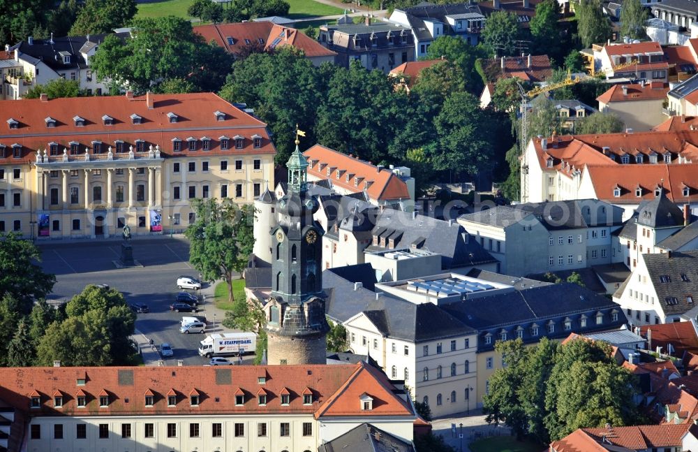 Aerial photograph Weimar - View of castle museum Weimar in Thuringia