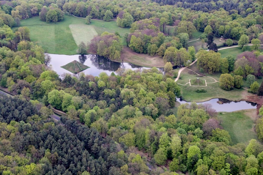 Aerial photograph Cottbus - Building complex in the park of the castle Branitz in Cottbus in the state Brandenburg