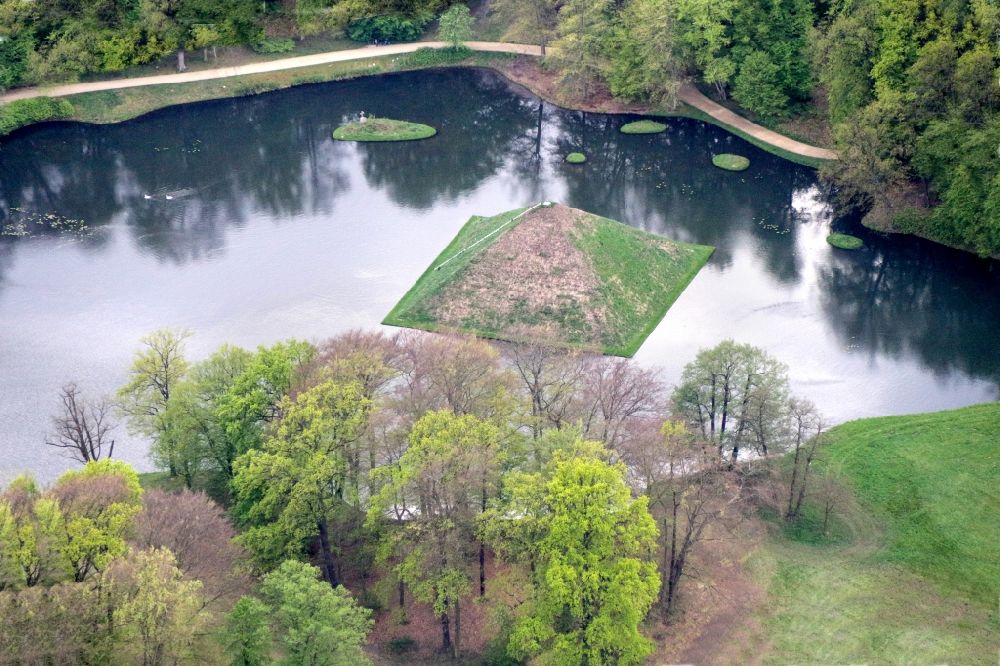 Cottbus from above - Building complex in the park of the castle Branitz in Cottbus in the state Brandenburg
