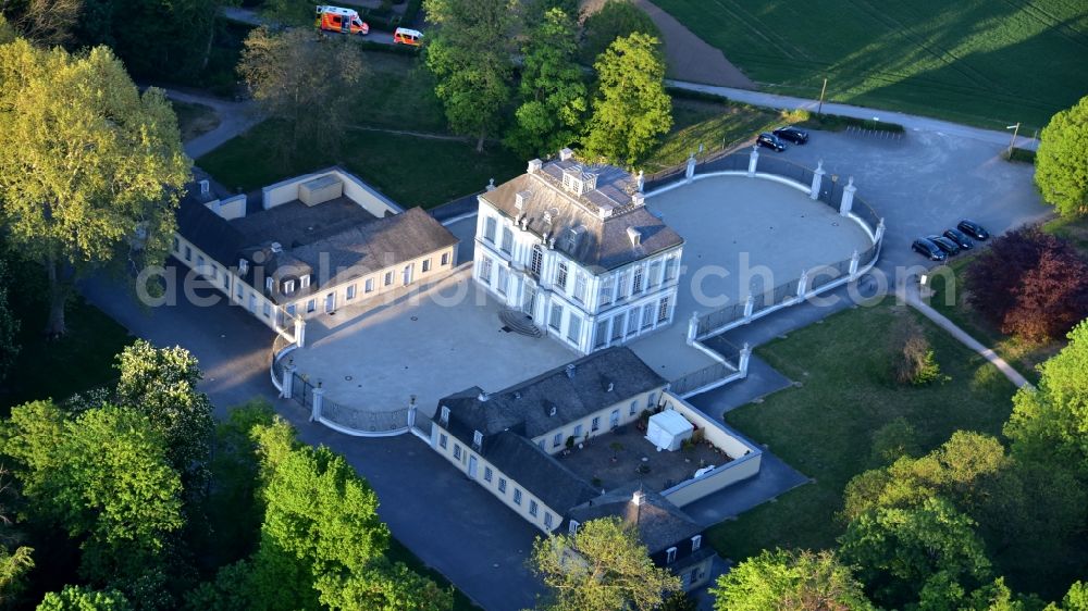 Aerial photograph Brühl - Castle Park and Castle Falkenstein Castle in Bruehl, in North Rhine-Westphalia. The castle is one of the most important buildings of the Baroque and Rococo in Germany and is registered with the Castle Park in the list of UNESCO World Heritage Sites