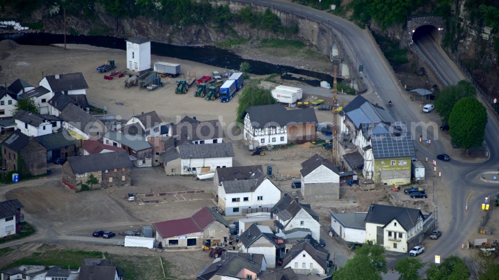 Schuld from the bird's eye view: Schuld (Ahr), almost a year after the flood disaster in the state Rhineland-Palatinate, Germany