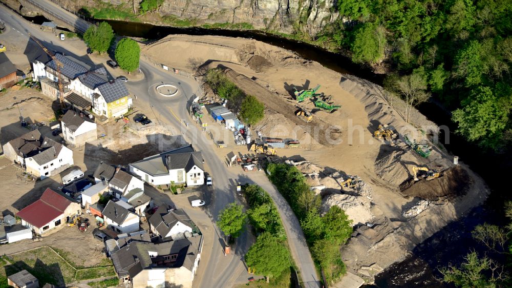 Aerial photograph Schuld - Schuld (Ahr), almost a year after the flood disaster in the state Rhineland-Palatinate, Germany