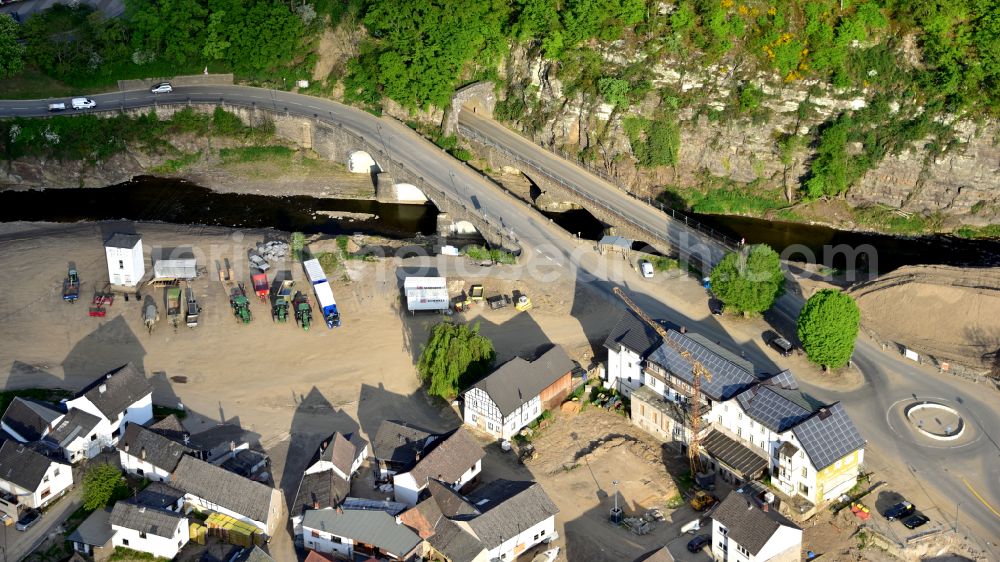 Schuld from the bird's eye view: Schuld (Ahr), almost a year after the flood disaster in the state Rhineland-Palatinate, Germany