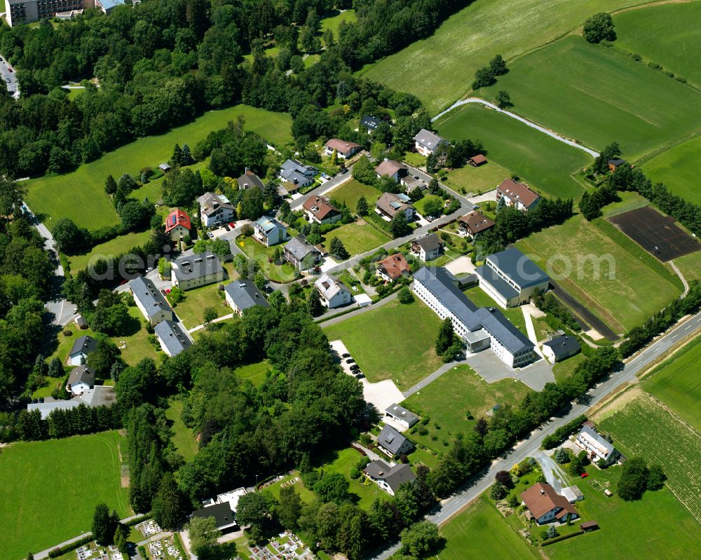 Aerial image Bad Steben - School building of the Alexander-von-Humboldt-Grundschule Bad Steben on street Kellermannstrasse in Bad Steben Oberfranken in the state Bavaria, Germany