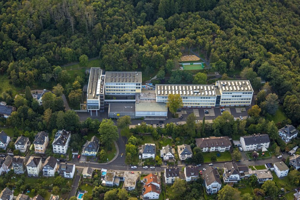 Aerial image Siegen - School building of the vocational college economy and administration in Siegen in the state North Rhine-Westphalia