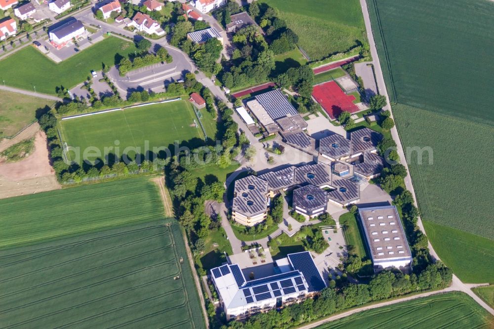Aerial image Biberach an der Riß - School buildings of the Bischof-Sproll-Bildungszentrum Kath.Freie Grand-,Haupt- and Realschule in Biberach an der Riss in the state Baden-Wuerttemberg, Germany