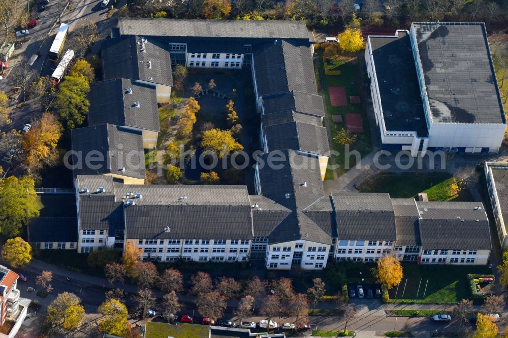 Berlin from above - School building of the Broendby Oberschule on Dessauerstrasse in the district Steglitz-Zehlendorf in Berlin, Germany