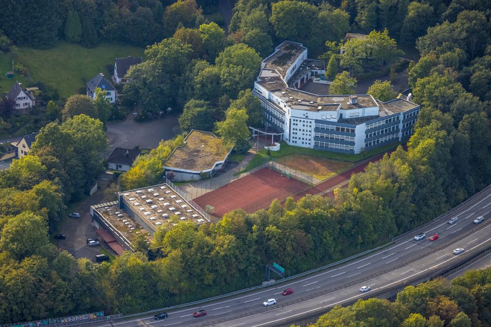 Aerial image Siegen - School building of the gymnasium Siegen - Weidenau in Siegen in the state North Rhine-Westphalia