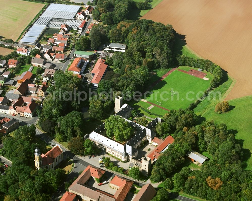 Gaibach from the bird's eye view: School building of the Franconia country school home in the castle Gaibach in Lower Franconia in the state Bavaria, Germany