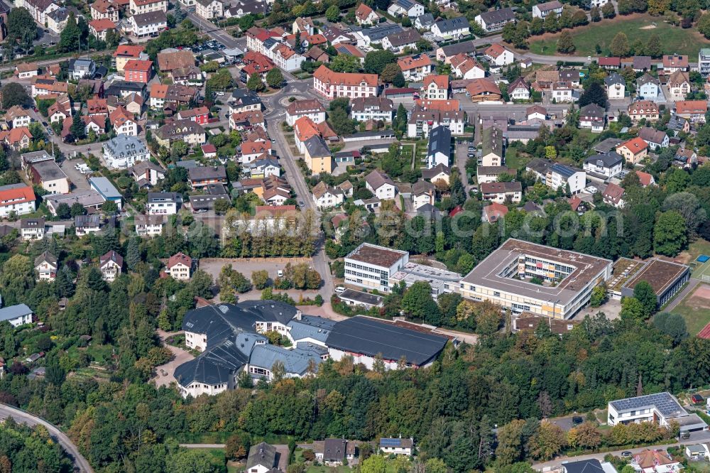Schopfheim from above - School building of the Freie Walldorfschule in Schopfheim in the state Baden-Wurttemberg, Germany