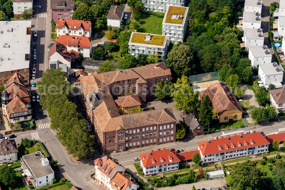 Lahr/Schwarzwald from above - School building of the Friedrichschule in Lahr/Schwarzwald in the state Baden-Wuerttemberg, Germany