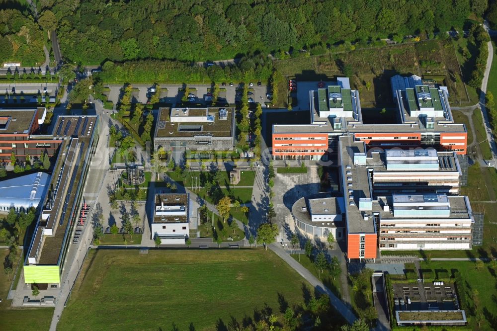 Aerial image Planegg - School building of the Graduate School of Systemic Neurosciences in the district Martinsried in Planegg in the state Bavaria, Germany