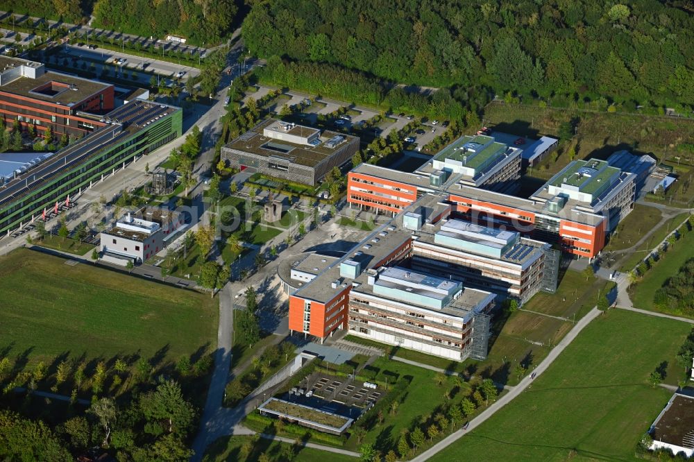 Aerial photograph Planegg - School building of the Graduate School of Systemic Neurosciences in the district Martinsried in Planegg in the state Bavaria, Germany